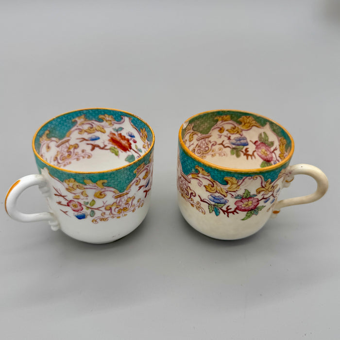 Tazze porcellana dipinta Sarreguemines Francia XIX sec.