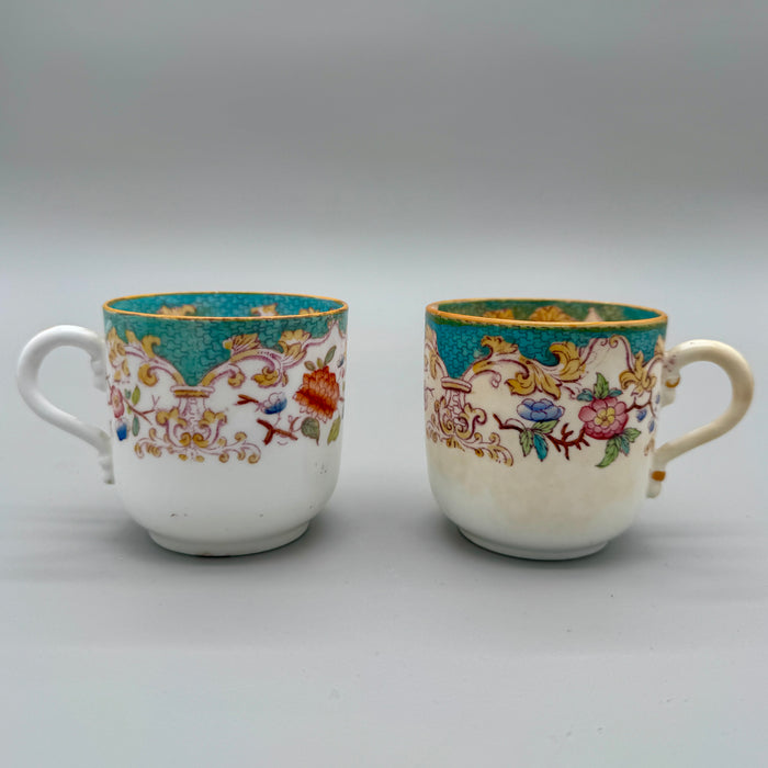 Tazze porcellana dipinta Sarreguemines Francia XIX sec.