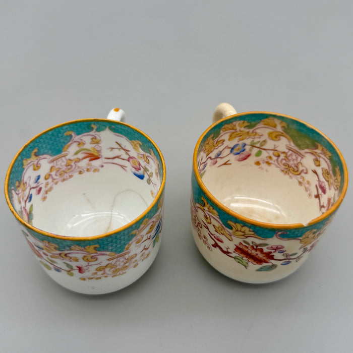 Tazze porcellana dipinta Sarreguemines Francia XIX sec.