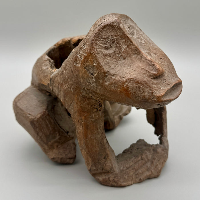 Scultura scimmia in legno teak Asia Indonesia XX sec.