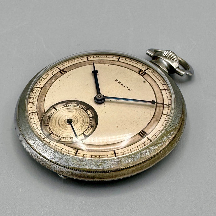 Zenith orologio da tasca cromato 47 mm Swiss 1930 ca
