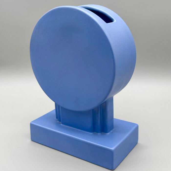 Vaso Yantra Y/33 BS ceramica smaltata azzurra Poltronova 1969