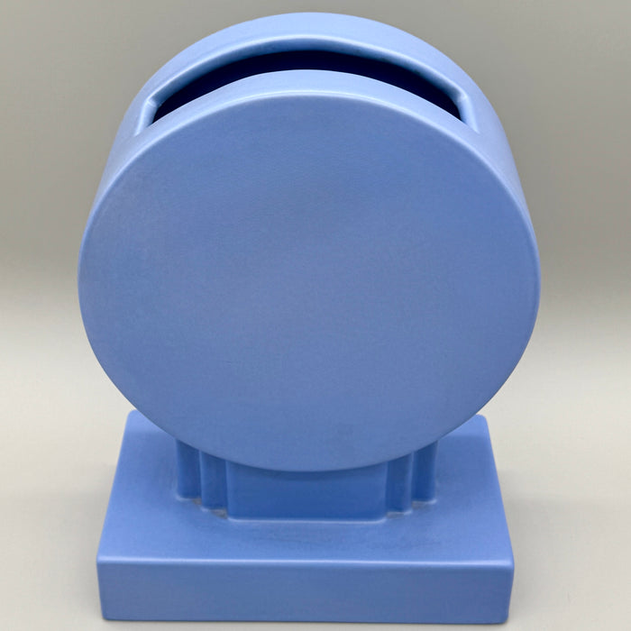 Vaso Yantra Y/33 BS ceramica smaltata azzurra Poltronova 1969