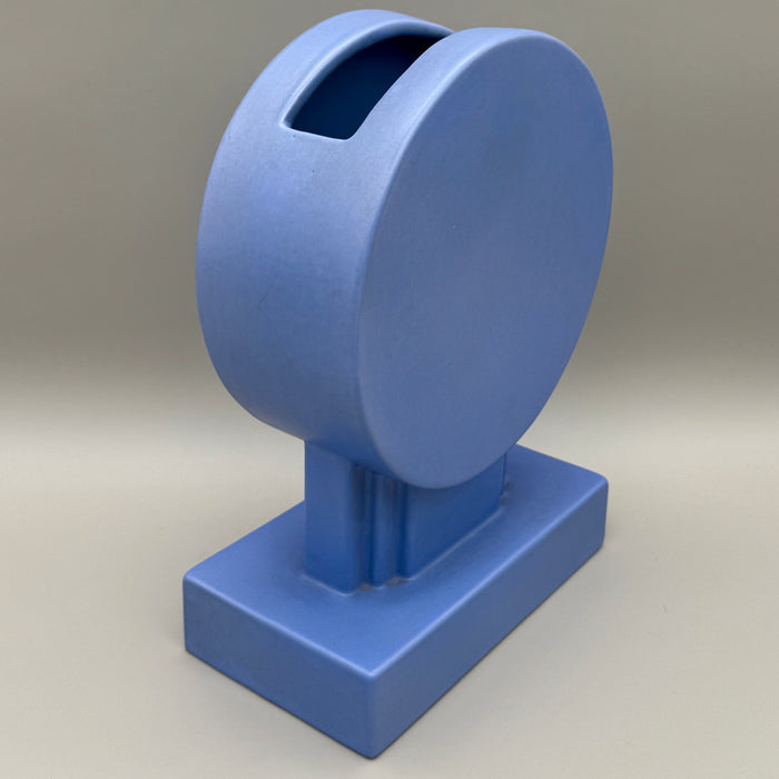 Vaso Yantra Y/33 BS ceramica smaltata azzurra Poltronova 1969