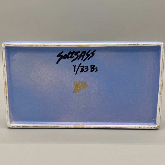 Vaso Yantra Y/33 BS ceramica smaltata azzurra Poltronova 1969