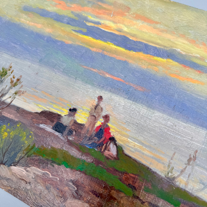 Cafiero Filippelli – “Tramonto sul mare (attr.)" – olio su tavola - 1963