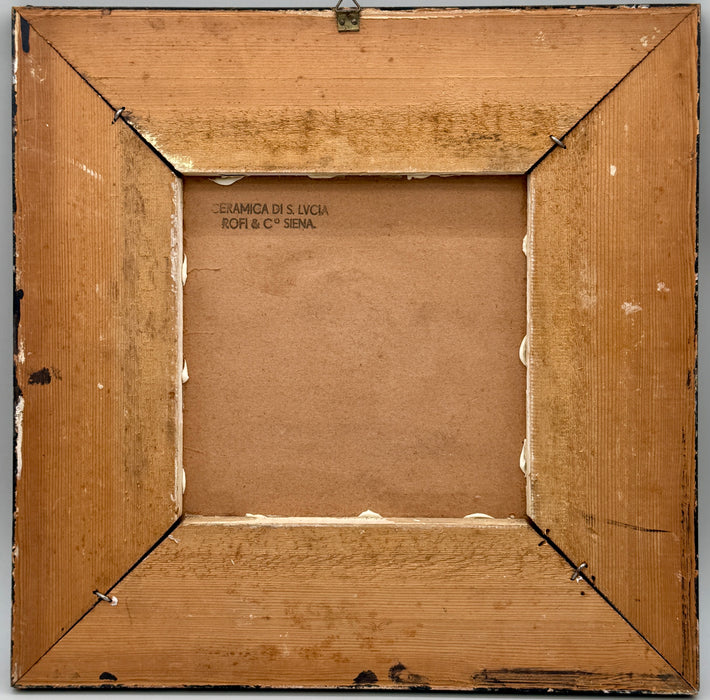 Dino Rofi – Contrada della Torre – mattonella ceramica in cornice - 1941