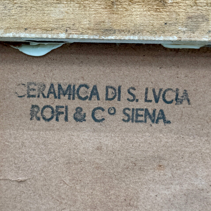 Dino Rofi – Contrada della Torre – mattonella ceramica in cornice - 1941