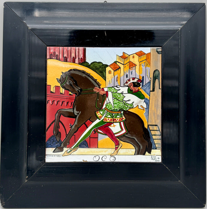 Dino Rofi – Nobile Contrada dell' Oca – mattonella ceramica in cornice - 1938