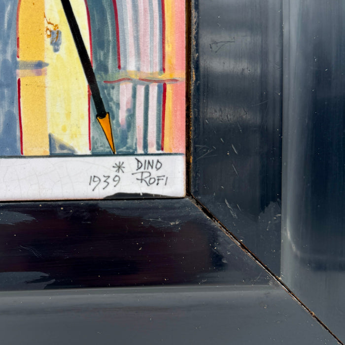 Dino Rofi – Contrada della Lupa – mattonella ceramica in cornice - 1939