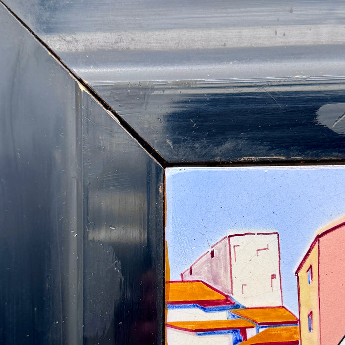 Dino Rofi – Contrada della Lupa – mattonella ceramica in cornice - 1939