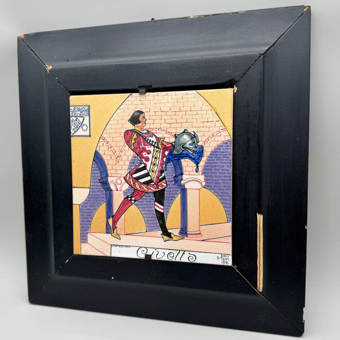 Dino Rofi – Contrada Priora della Civetta – mattonella ceramica in cornice - 1936