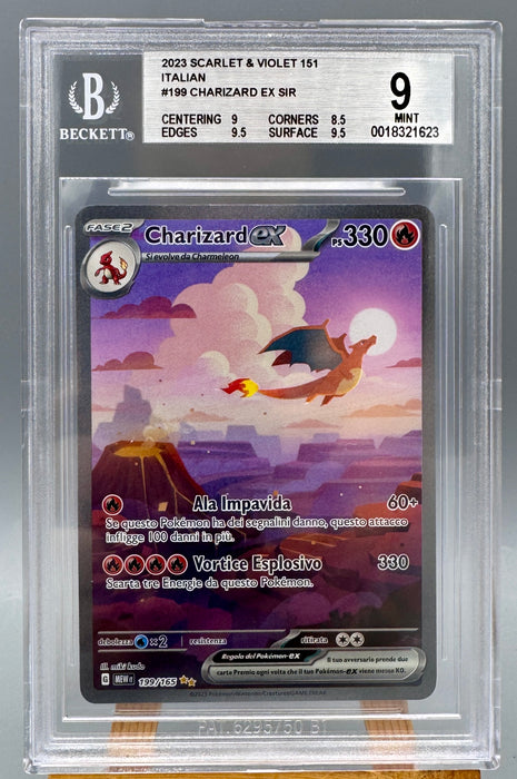 BGS 9 Charizard ex 199/165 Pokemon Card Ita 151 gradata Beckett