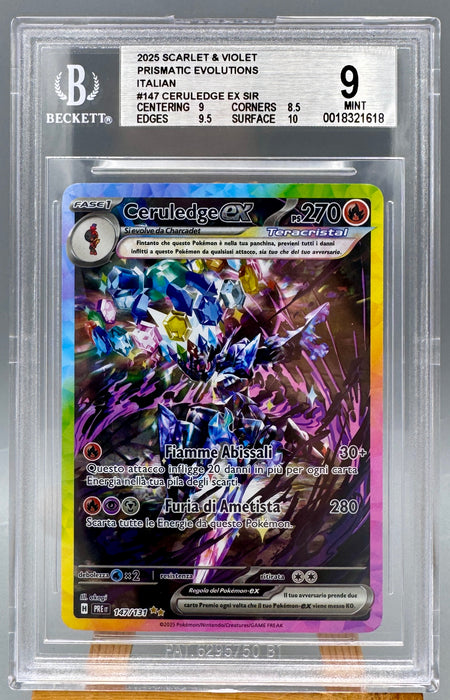 BGS 9 Ceruledge ex 147/131 Pokemon Card Ita Evoluzioni Prismatiche gradata Beckett 2025