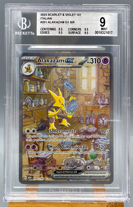 BGS 9 Alakazam ex 201/165 Pokemon Card Ita 151 gradata Beckett 2023