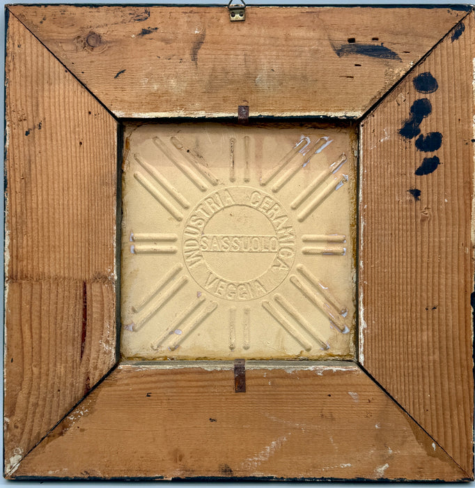 Dino Rofi – Contrada Priora della Civetta – mattonella ceramica in cornice - 1936
