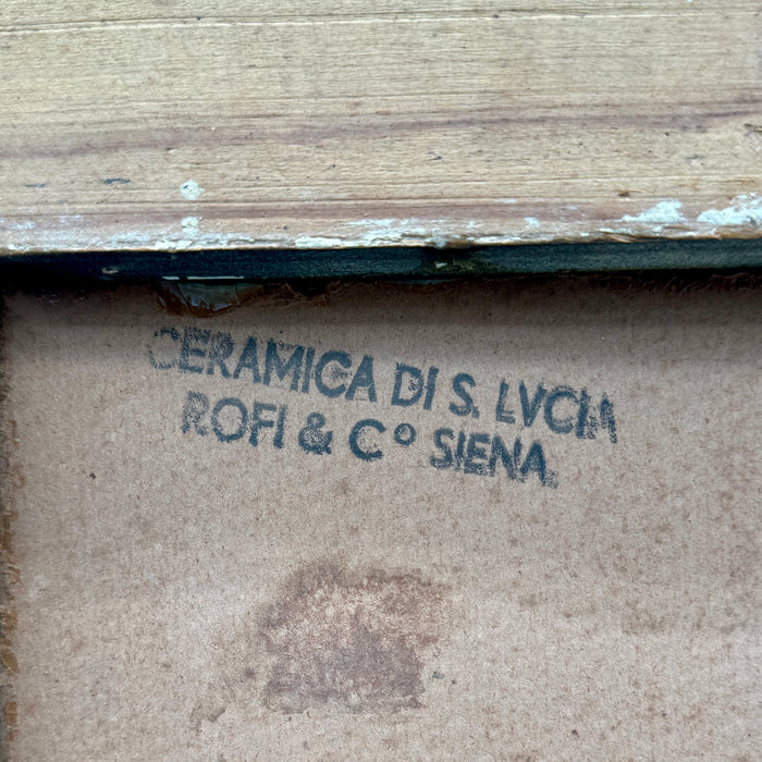 Dino Rofi – Contrada della Selva – mattonella ceramica in cornice - 1941