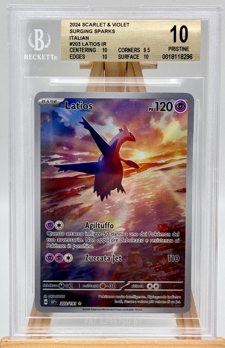 BGS 10 Latios 203/191 Pokemon Card Ita Scintille Folgoranti gradata Beckett 2024