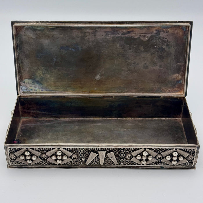Scatola argento 0.900 orafo Guido Angelini Tripoli Libia Italiana 1935