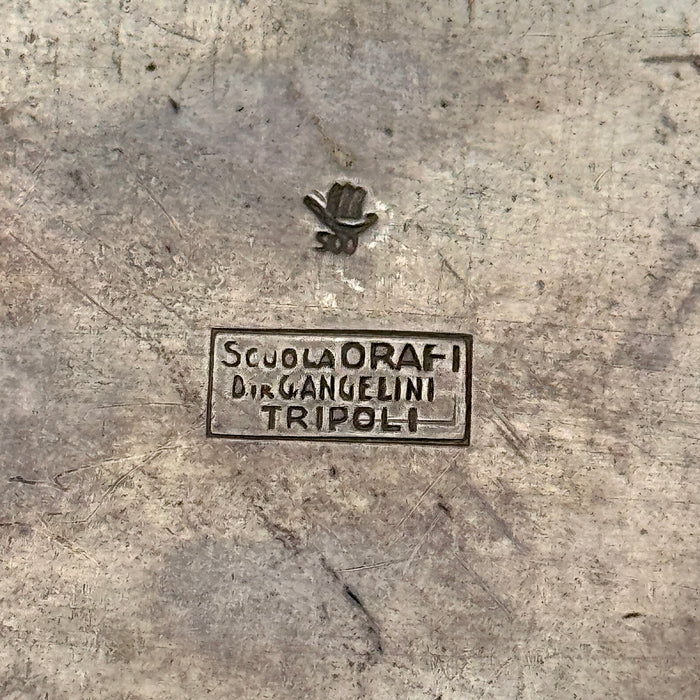 Scatola argento 0.900 orafo Guido Angelini Tripoli Libia Italiana 1935