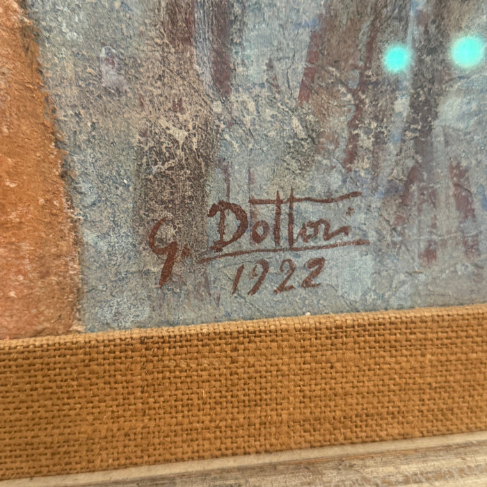 Gerardo Dottori - "Putto con pesci" - distacco di pittura murale applicato su tela - 1922