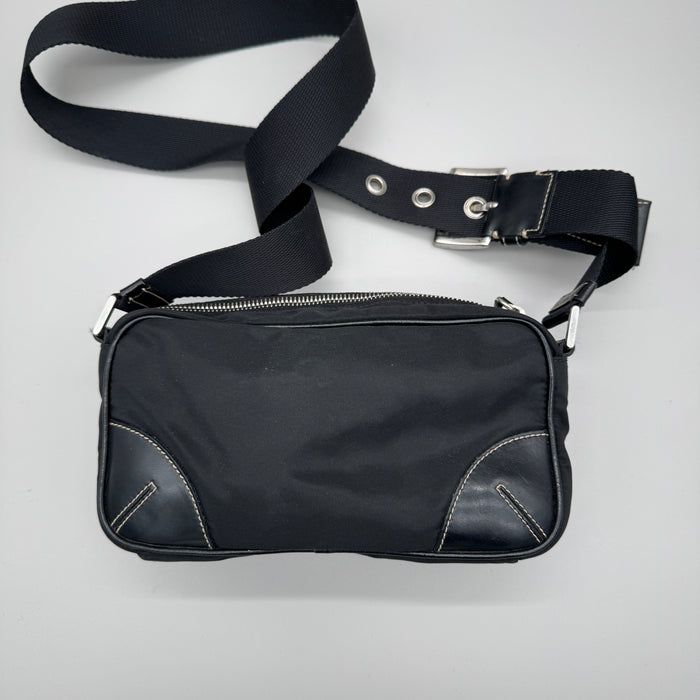 Prada Crossbody borsa in nylon nera unisex 2010 ca