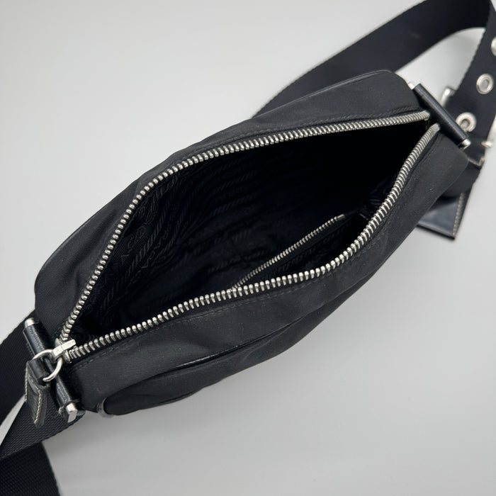 Prada Crossbody borsa in nylon nera unisex 2010 ca