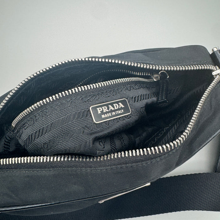Prada Crossbody borsa in nylon nera unisex 2010 ca