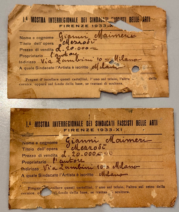 Giovanni Maimeri - "Mezzodì" - olio e tempera su tela - 1930