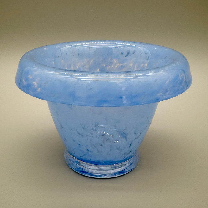 Vaso Murano azzurro porta candela 1990 ca