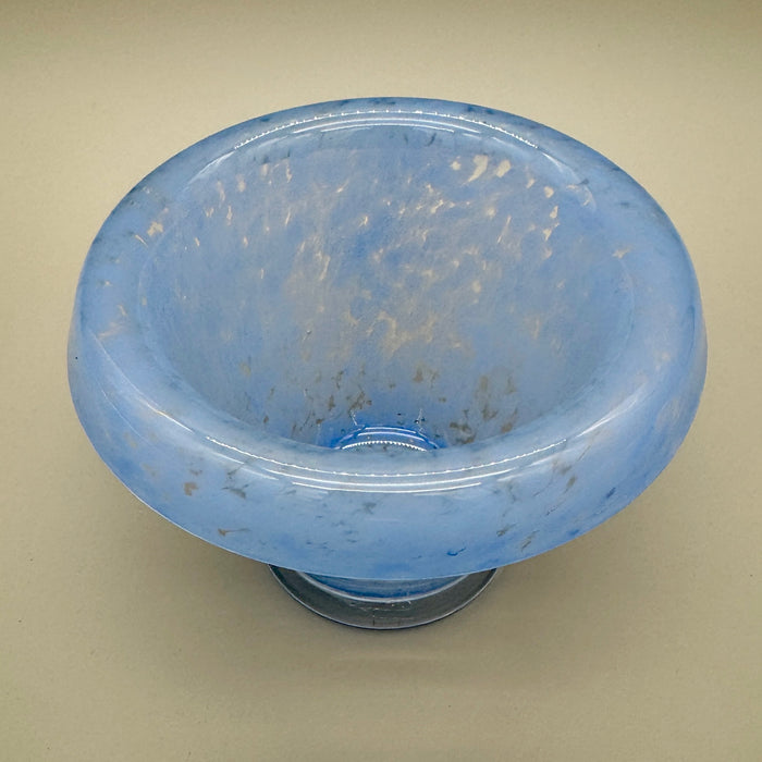 Vaso Murano azzurro porta candela 1990 ca