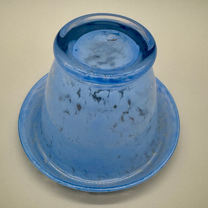Vaso Murano azzurro porta candela 1990 ca