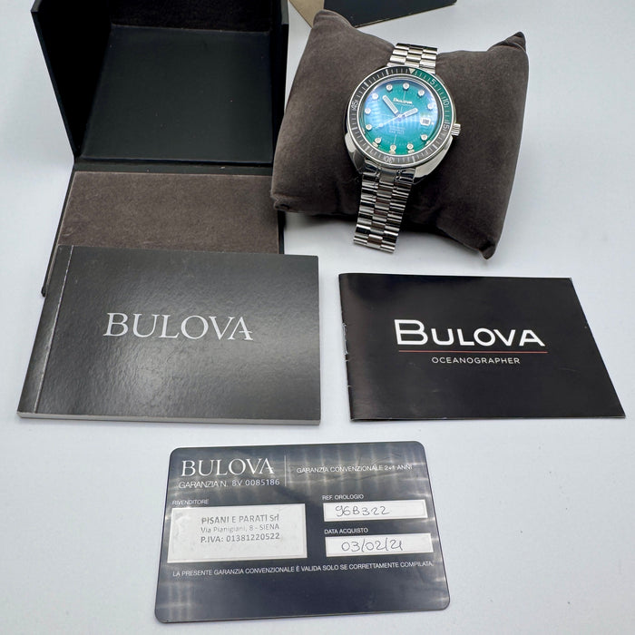 Bulova Oceanographer 96B322 orologio 44 mm verde nero full set 2021