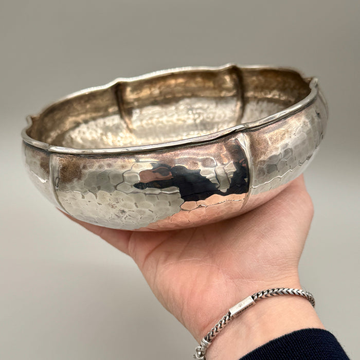 Ciotola Cassetti Firenze placcata argento martellata a mano 1990 ca
