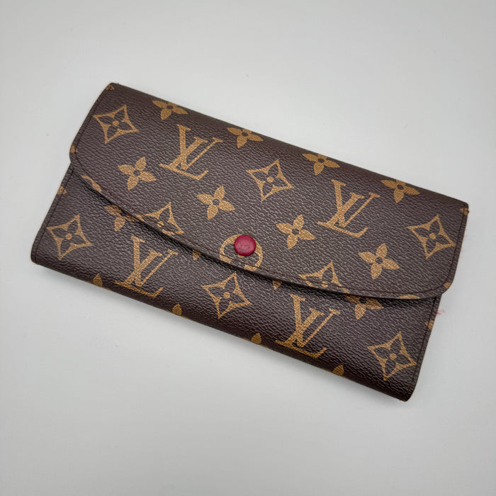 Louis Vuitton "Emilie" portafoglio a busta fucsia monogram tela 2010 ca