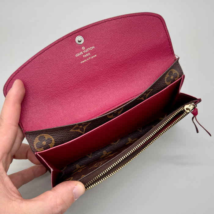 Louis Vuitton "Emilie" portafoglio a busta fucsia monogram tela 2010 ca