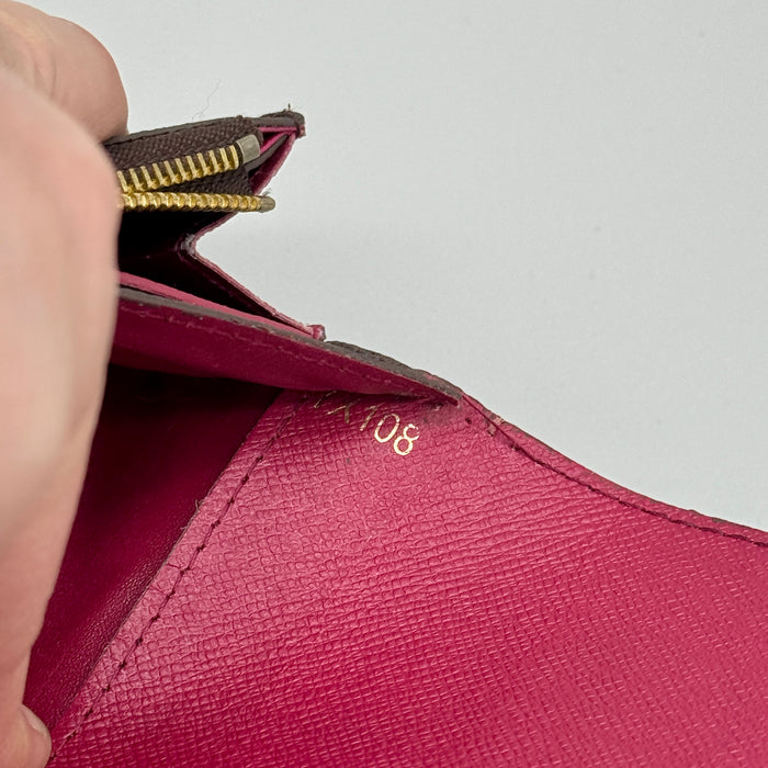 Louis Vuitton "Emilie" portafoglio a busta fucsia monogram tela 2010 ca