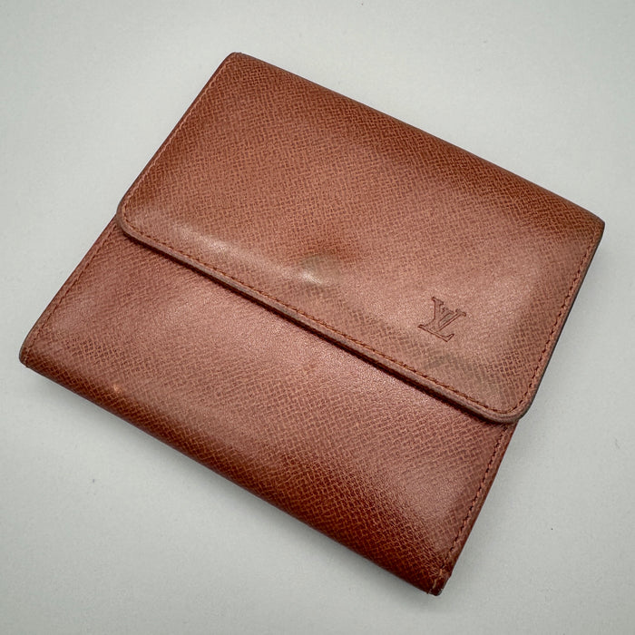 Louis Vuitton portafoglio in pelle marrone da uomo con scatola 1990 ca