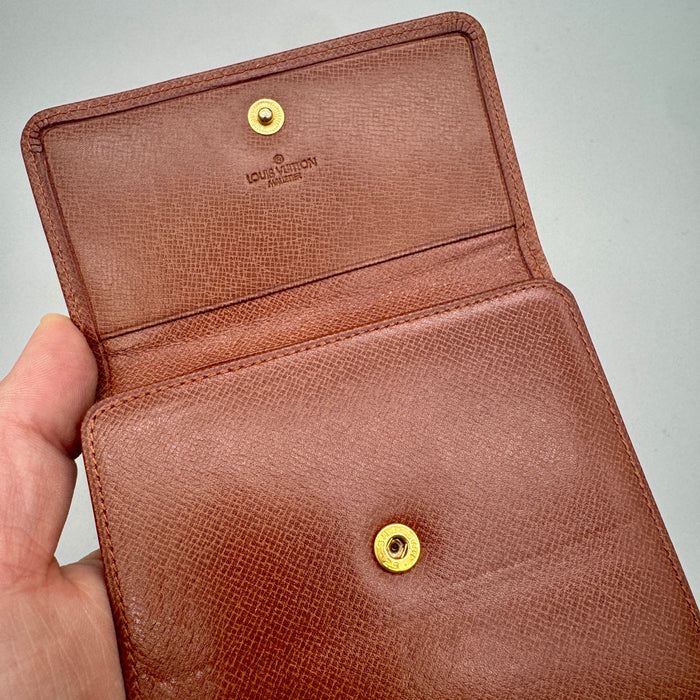 Louis Vuitton portafoglio in pelle marrone da uomo con scatola 1990 ca