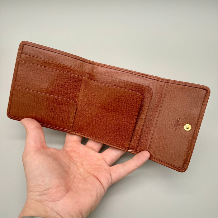 Louis Vuitton portafoglio in pelle marrone da uomo con scatola 1990 ca