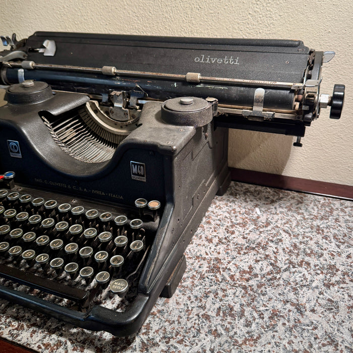 Olivetti M40 II° serie carrello doppio macchina scrivere nera 1940 ca