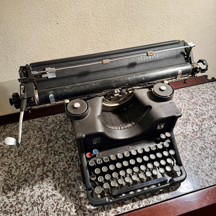 Olivetti M40 II° serie carrello doppio macchina scrivere nera 1940 ca