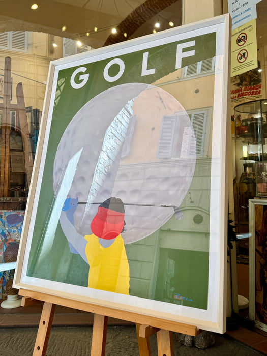 Manifesto “Golf" ill. Razzia offset in cornice 2000 ca