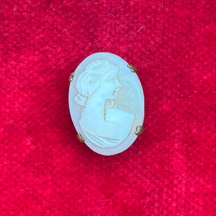 Cammeo figura femminile montatura bottone Italia 1920 ca