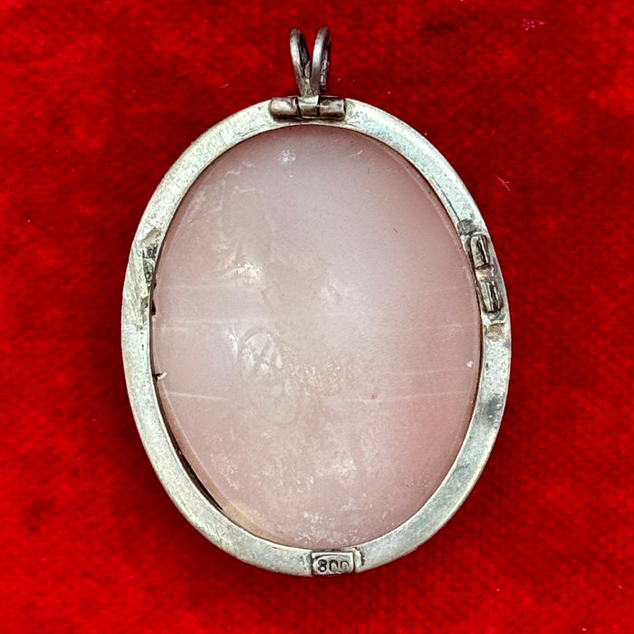 Cammeo figura femminile con montatura argento Italia 1920 ca