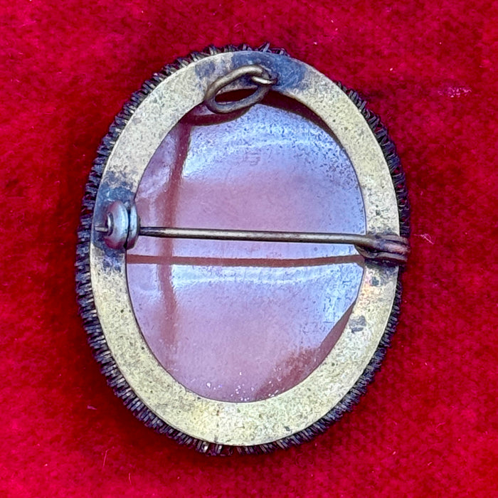 Cammeo figura femminile con lyra in montatura Italia 1920 ca