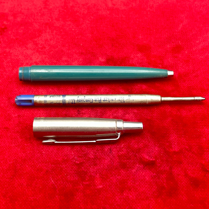 Parker penna sfera cromata satinata verde USA 1990 ca