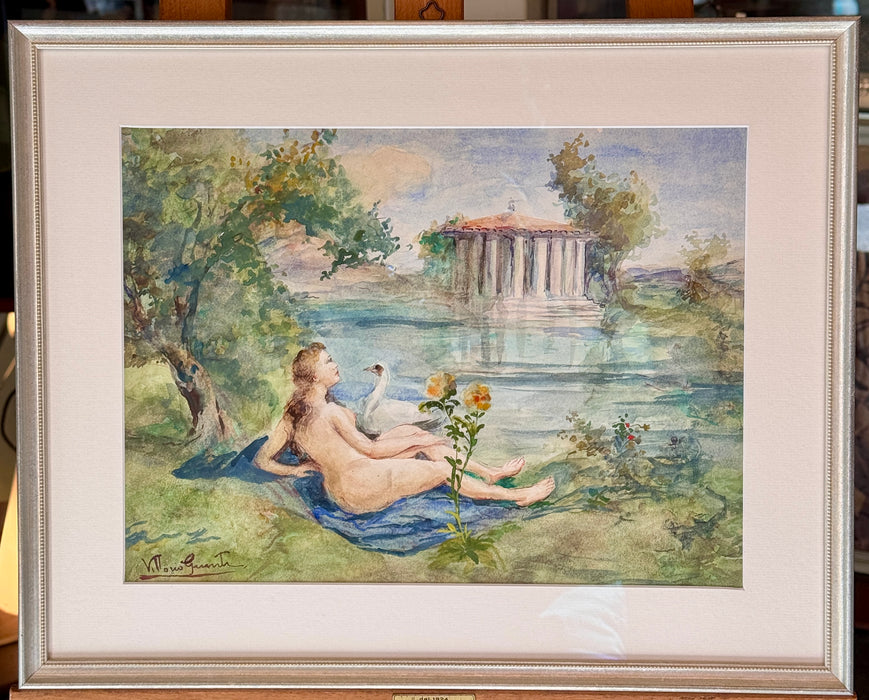 Vittorio Giunti – “Leda e il cigno” – acquerello su carta – 1920 ca