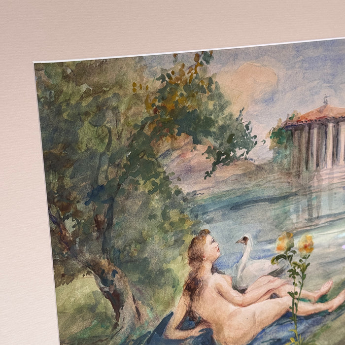Vittorio Giunti – “Leda e il cigno” – acquerello su carta – 1920 ca