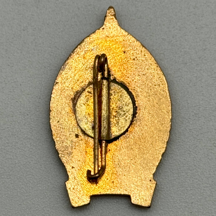 Distintivo spilla smaltato 'Natyralistiri' dell'Unione Giovanile albanese 1960 ca